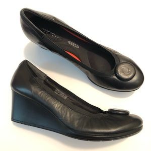 Rockport Adiprene Wedge Sandals Black Sz 11